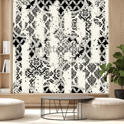 Sticker  Sans couture modèle vintage avec un effet d'attrition. Tuiles patchwork.