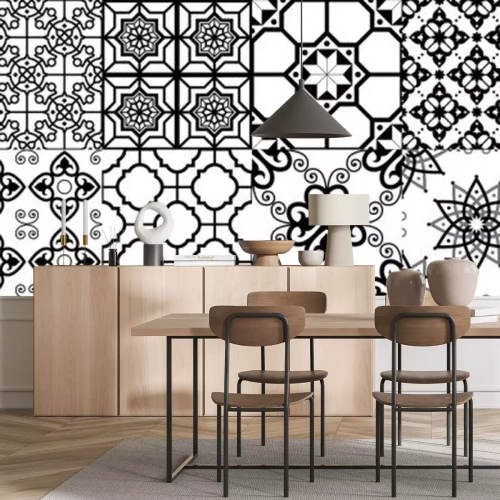 Sticker  Tuiles azulejos avec graphismes bicolores