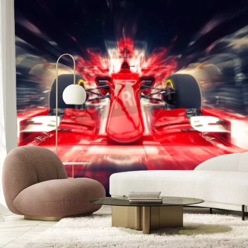 Sticker  Red formula one car - colorful super zoom effect