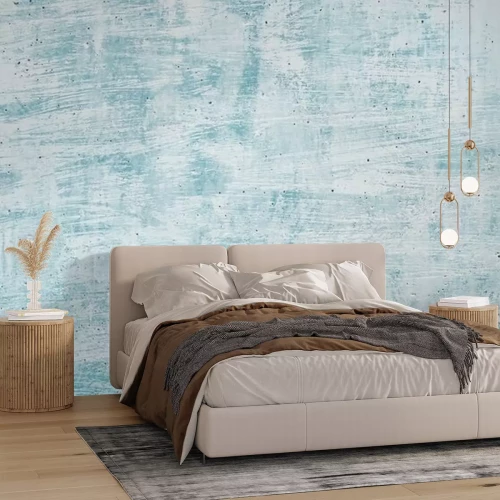 Papier peint  Blank grunge concrete wall blue sea color paint for texture. vintage background