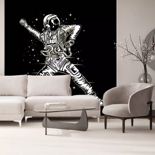 Sticker  Astronaute dans une combinaison spatiale lançant une balle