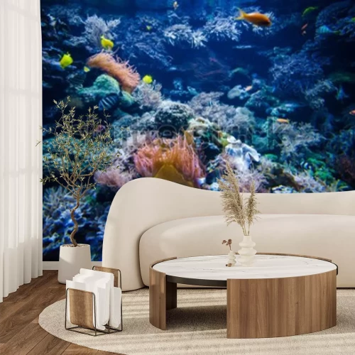 Papier peint  Paysage marin avec des poissons