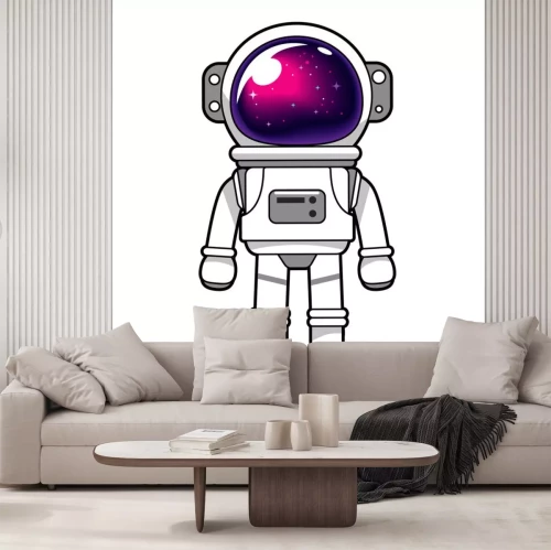 Sticker  Astronaute avec des étoiles reflétées dans son casque