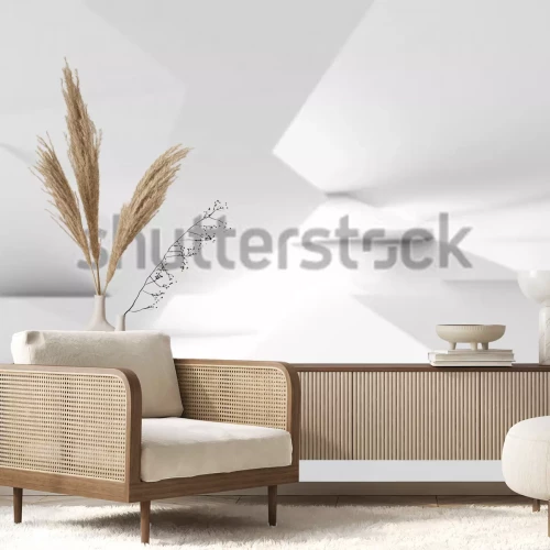 Papier peint  Structure blanche effet de profondeur