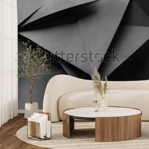 Papier peint  Papier graphite plié en formes géométriques