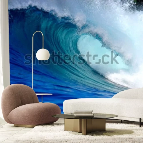 Sticker  Blue surfing wave