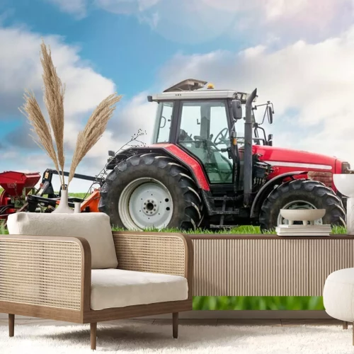 Papier peint  Matériel agricole pour semer