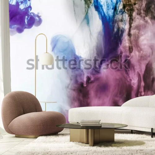 Papier peint  Maison en couleur dans le brouillard