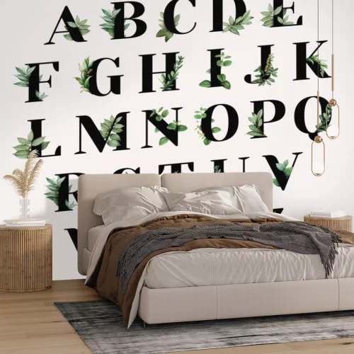 Sticker  Alphabet avec des détails floraux