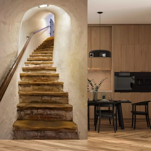 Papier peint  Escaliers dans le château de Kufstein - Autriche