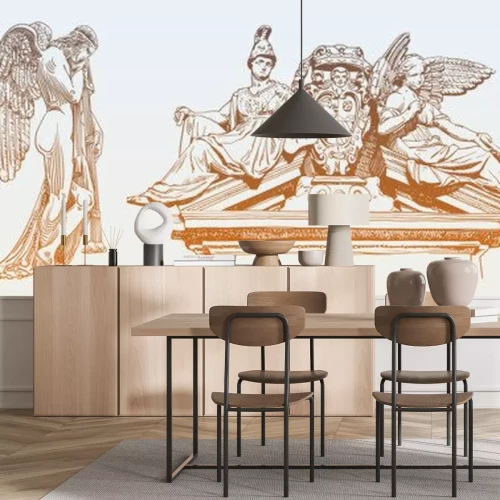 Sticker  set of original sketch digital drawing of marble statue