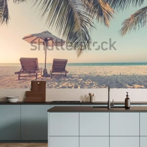 Papier peint  Beautiful beach. Summer holiday and vacati. Inspirational tropical landscape design. Tourism and travel design