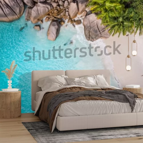 Papier peint  Plage tropicale et palmier