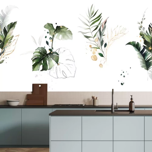 Sticker  Illustrations avec des feuilles exotiques