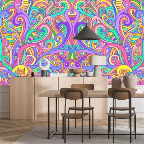 Sticker  Motif abstrait de vagues colorées