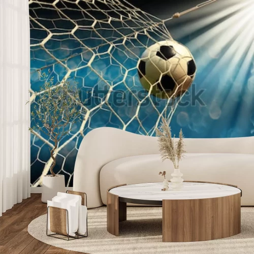 Papier peint  Un ballon de football qui entre dans le but