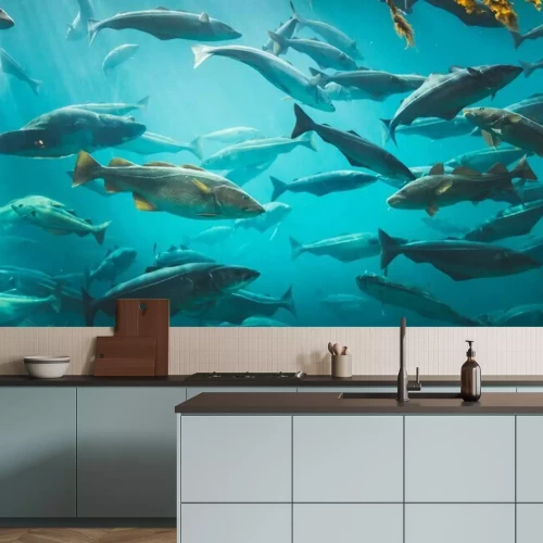 Papier peint  Banc de morues