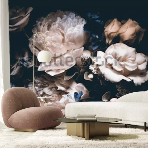 Papier peint  Pivoines et plantes