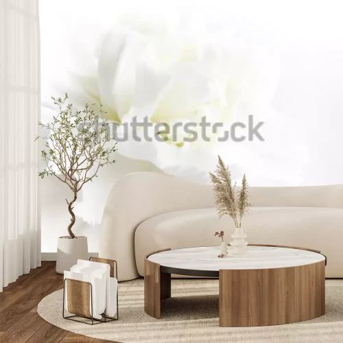 Papier peint  Pétales de fleurs blanches délicates