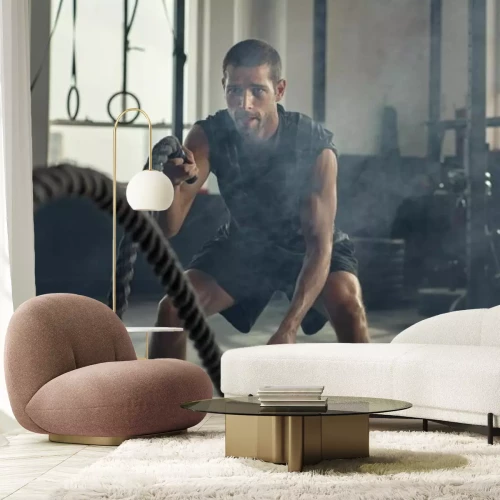 Papier peint  Homme musclé s'exerçant avec une corde