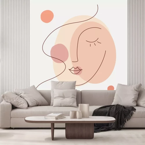 Sticker  Visage féminin version line art