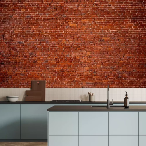Papier peint  Texture d'un mur en briques rouges