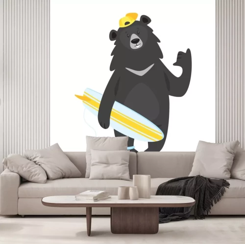 Sticker  cartoon black cool bear