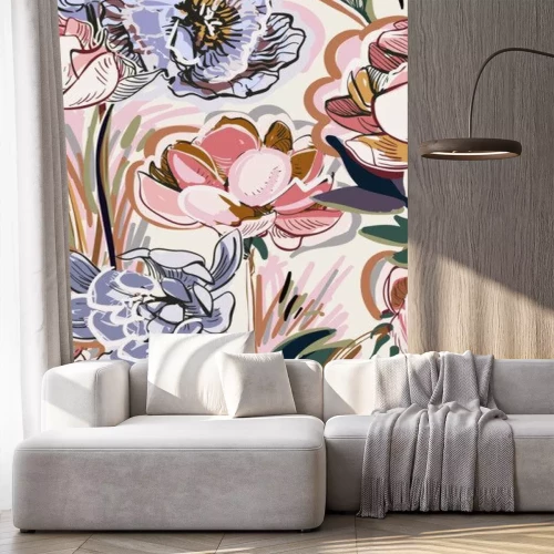 Sticker  Motif floral coloré