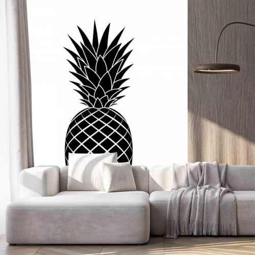 Sticker  Dessin noir et blanc d'un seul ananas