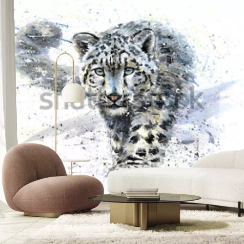 Papier peint  Animal en mouvement sur fond clair