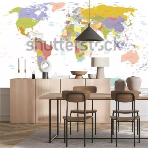 Sticker  High Detail World map.All elements are separated in editable layers clearly labeled. Vector