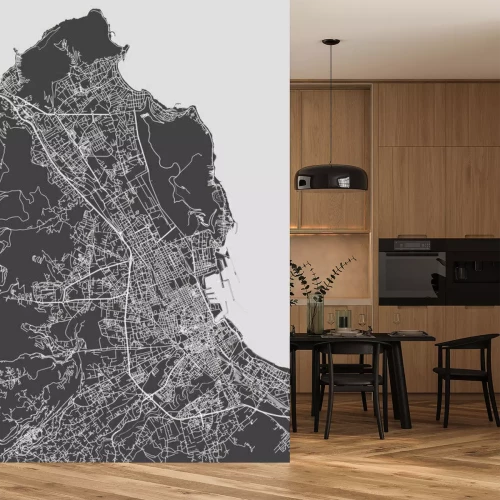 Sticker  City map Palermo, monochrome detailed plan, vector illustration