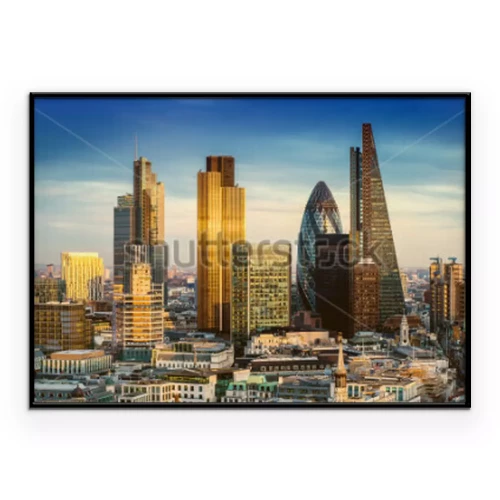 Poster  Le quartier des affaires de Londres par temps clair