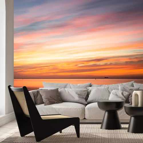 Papier peint  Mer 3D au coucher du soleil