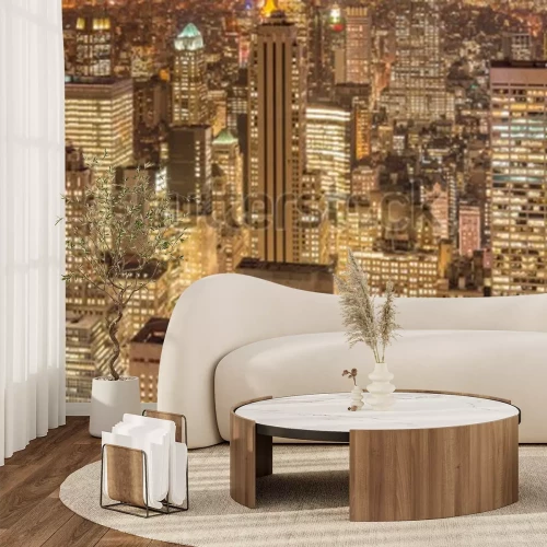 Papier peint  Night view of New York Manhattan during sunset