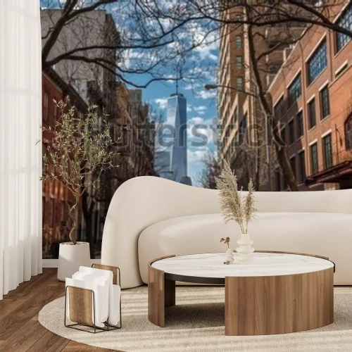 Papier peint  View of One World Trade Center from Soho in New York City on a warm winter morning