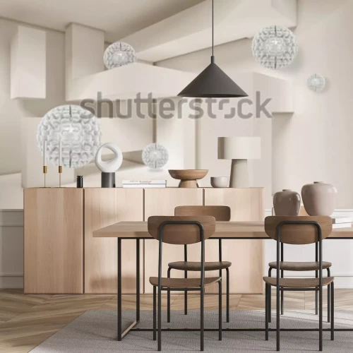 Sticker  Illustration du modèle de boule cristalline 3D sur fond d'écran 3D de fond décoratif. Art moderne graphique