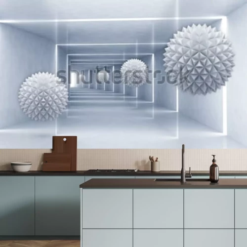 Papier peint  Cristaux à effet de profondeur