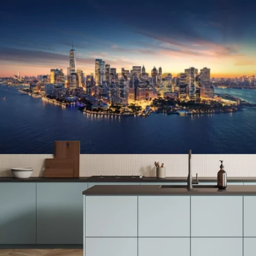 Papier peint  Ville la nuit lumières