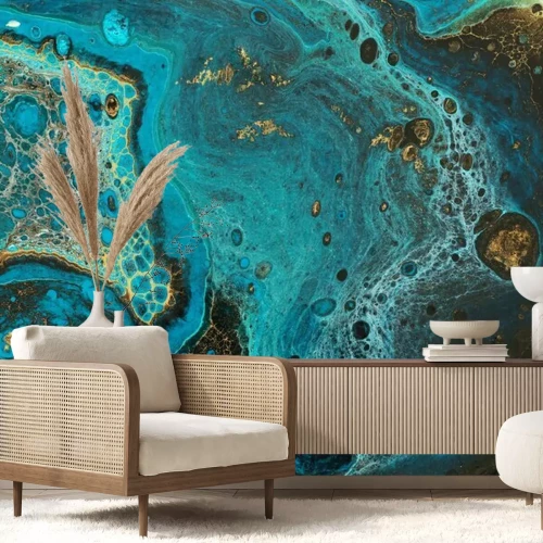 Papier peint  Peintures turquoises