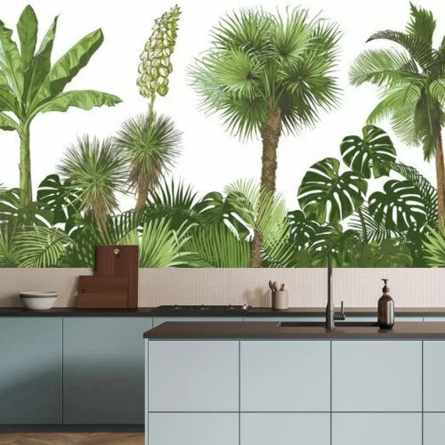 Sticker  Illustration moderne d'arbres et de plantes tropicales