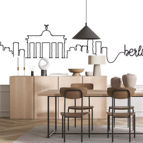 Sticker  Berlin City Skyline Doodle Sign