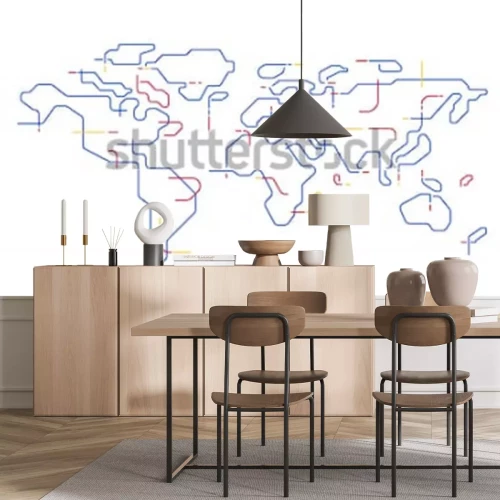 Sticker  vecteur de contour de carte monde