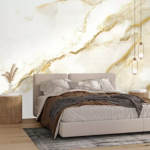 Papier peint  Marbre jaune