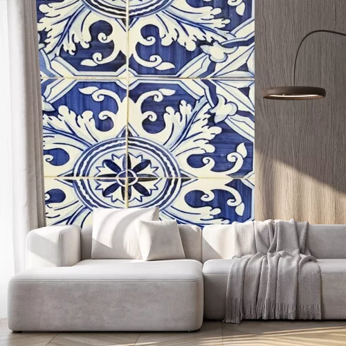 Papier peint  Portuguese azulejo style decorated ceramic tiles background