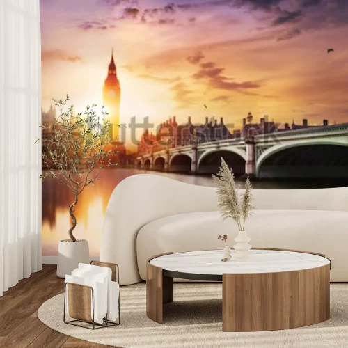 Papier peint  Londres au coucher du soleil avec vue sur Big Ben