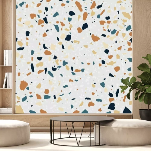 Papier peint  Galets de terrazzo colorés