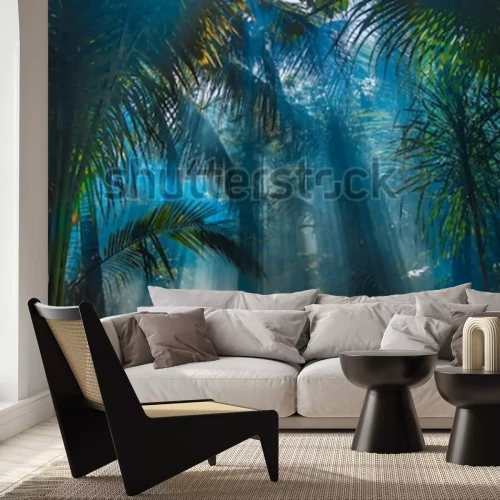 Papier peint  Palmiers dans la forêt vierge