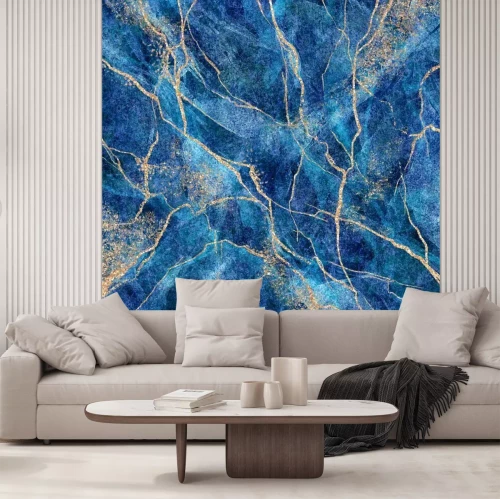 Papier peint  Marbre bleu fissuré