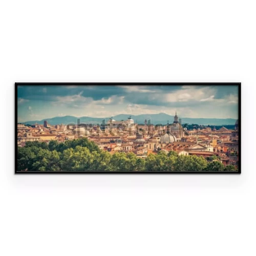 Poster  Panorama de Rome sous un ciel nuageux